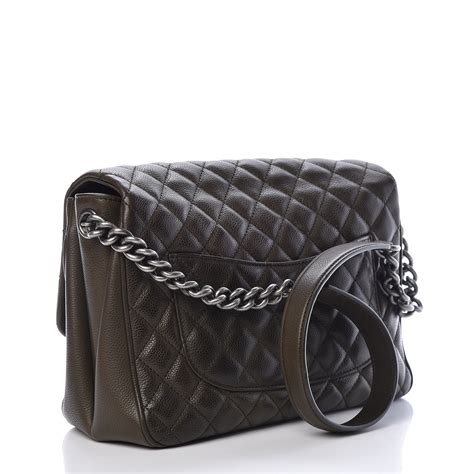 CHANEL Caviar Quilted Medium Rock In Rome Single Flap.